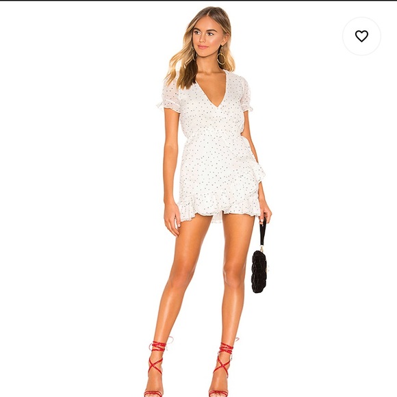 Revolve jacelyn wrap dress in white and black - Picture 1 of 6